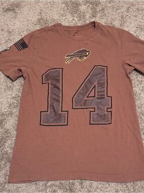 Buffalo Bills Stefon Diggs Nike Salute to Service Shirt Mens Small Brown 14 NFL